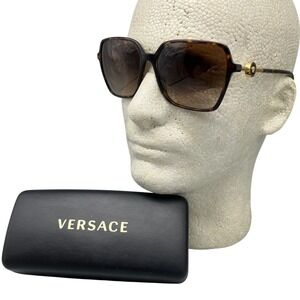 Versace Mod 4396 Tortoise Shell Medusa Head Square Sunglasses Brown Gradient
